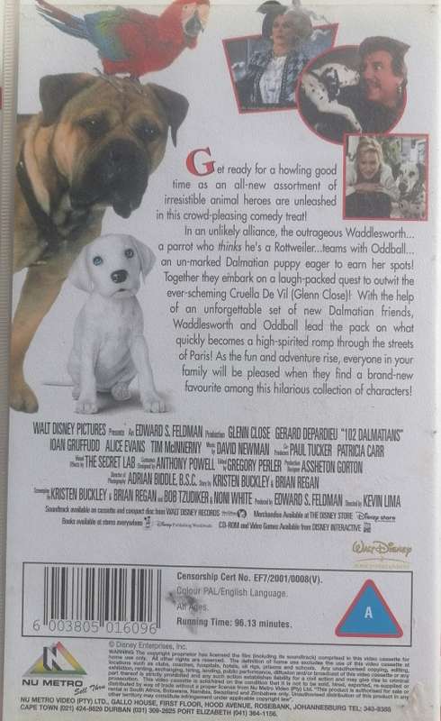 102 Dalmatians vhs