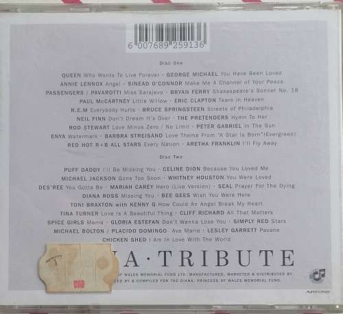Diana Princess of Wales tribute cd. CD 2 IS MISSING.