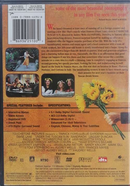 Under the Tuscan sun dvd