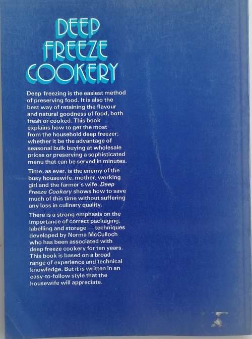 Deep freeze cookery