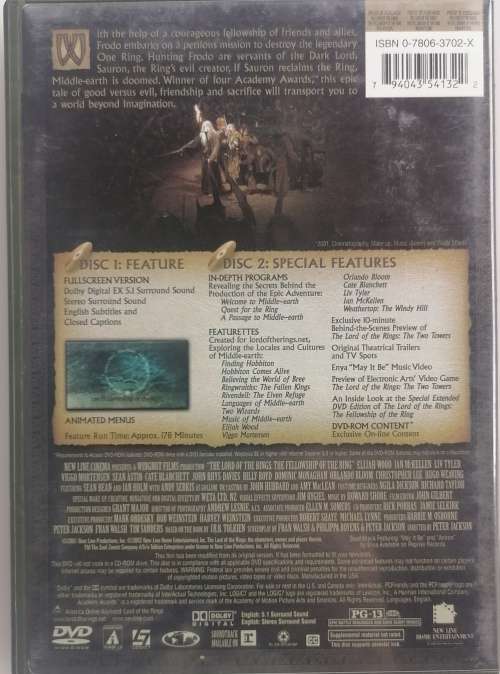 The lord of the rings - The fellowship of the ring dvd