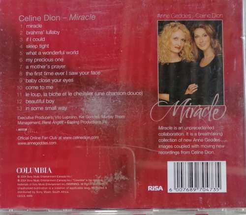 Celine Dion Miracle cd