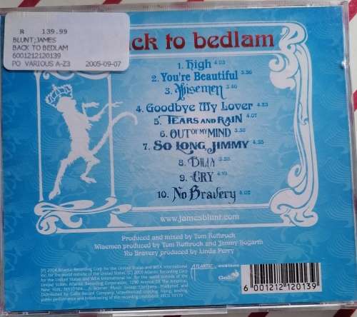 James Blunt Back to bedlam cd