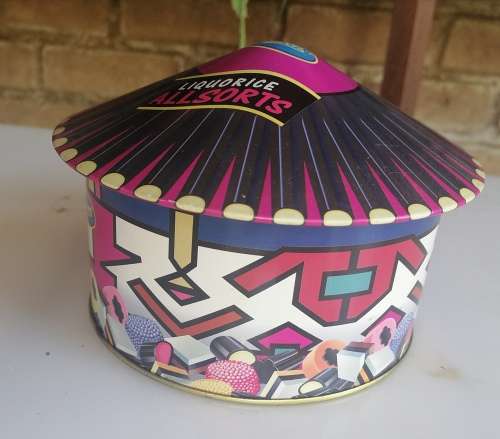 Beacon liquorice allsorts Ndebele hut tin