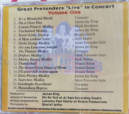 The Great Pretenders It`s a wonderful world In concert cd