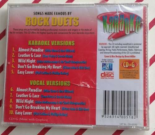 Karaoke songs made famous by rock duets cd *sealed*