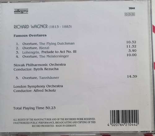 Richard Wagner Famous overtures cd