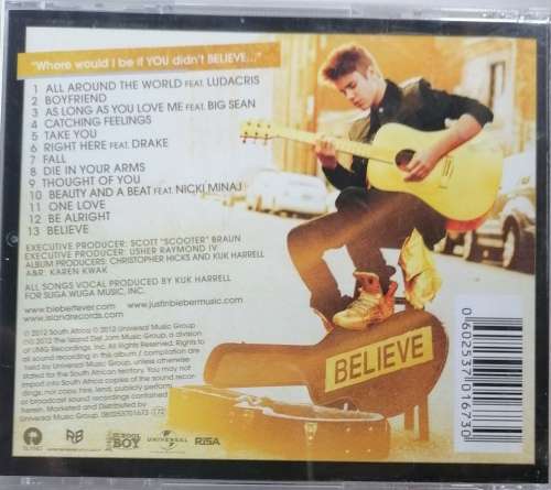 Justin Bieber Believe cds - No front insert
