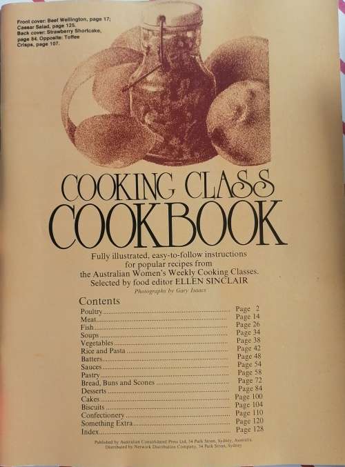 Cooking class cookbook