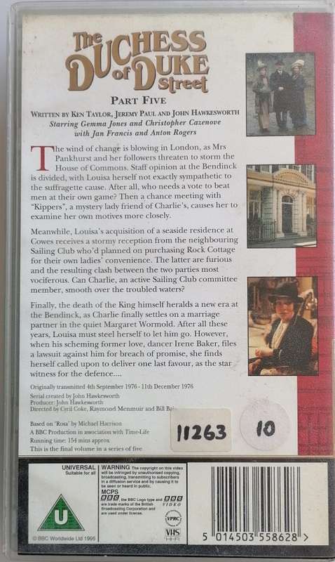 The Duchess of Duke street Part Five VHS