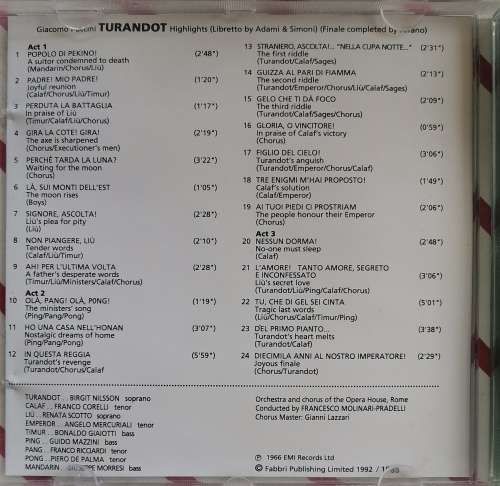 Discovering opera: Turandot cd