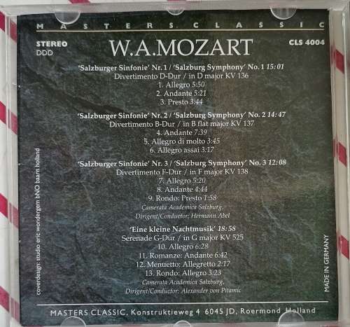 Masters classic: Mozart cd