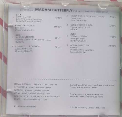 Discovering opera: Madame Butterfly cd