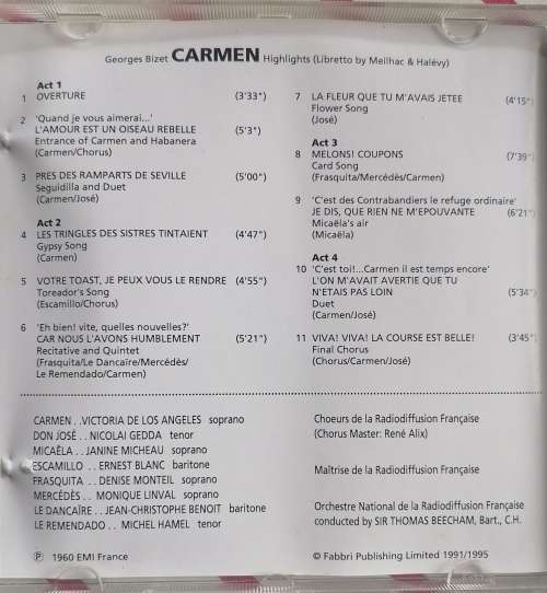 Discovering opera: Carmen cd