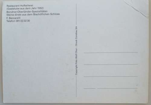 Vintage postcard: Restaurant Hofkellerei