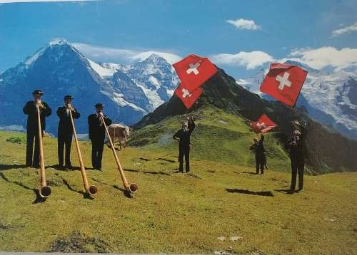 Vintage postcard: Eiger, Monch