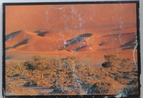 Vintage postcard: Tranquillity, dune landscape in the Namib