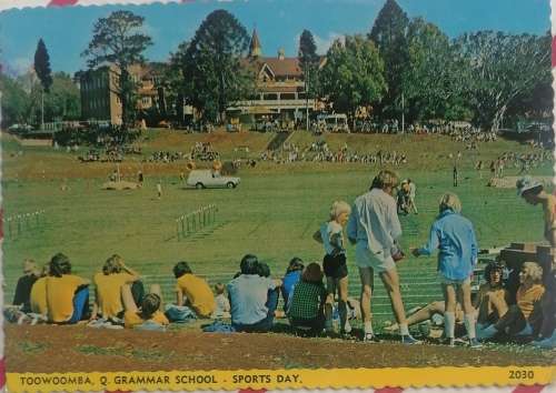 Vintage postcard: Toowoomba, Q. Grammar school sports day