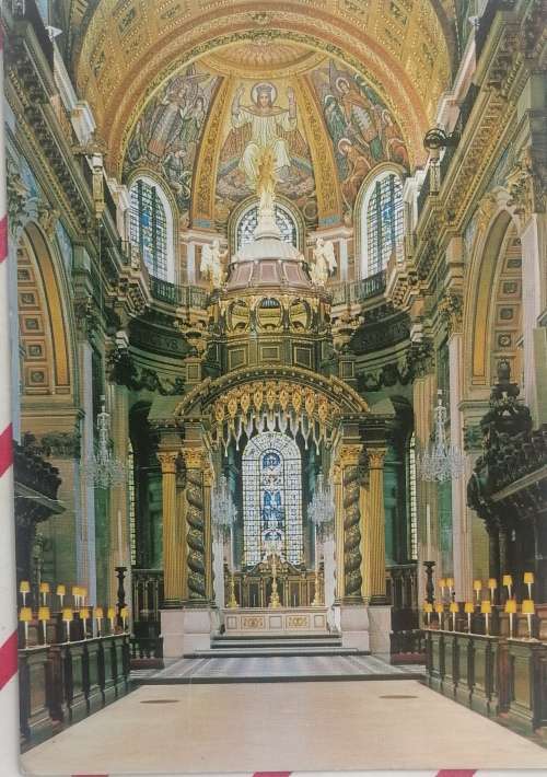 Vintage postcard: The high altar, St. Paul`s cathedral London