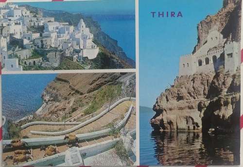 Vintage postcard: Greece Island of Santorini