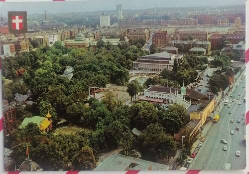 Vintage postcard: Coperhagen view over Tivoli