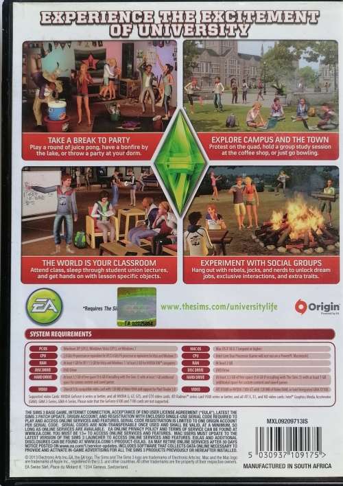 The Sims 3: University life expansion pack PC