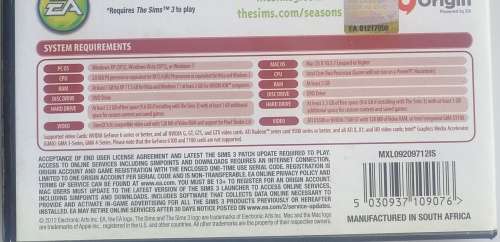 The Sims 3: Seasons expansion pack PC