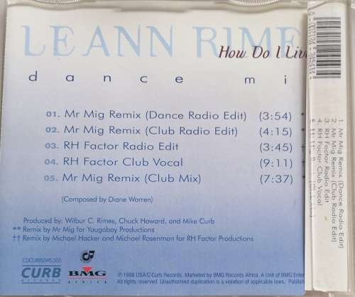 Le Ann Rimes - How do I live dance mix cd