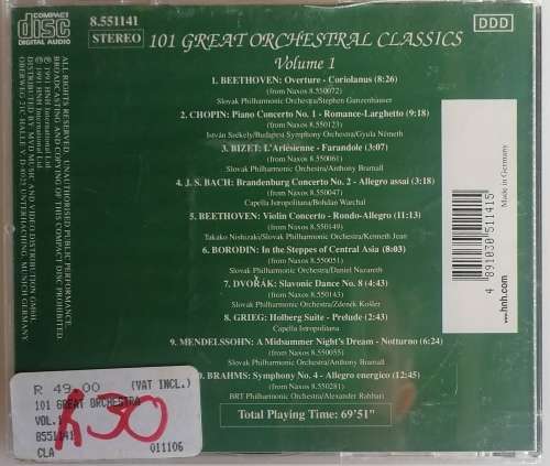 101 Great orchestral classics cd