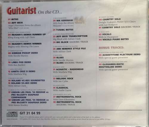 Guitarist April 1999 cd