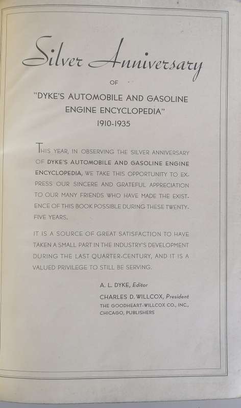 Dyke`s automobile and gasoline engine encyclopedia 1935