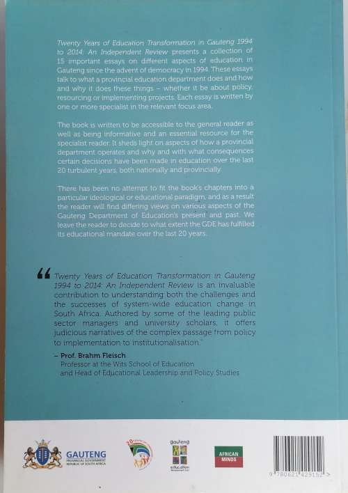 Twenty years of education transformation in Gauteng 1994 to 2014 - An independent review