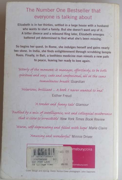Eat pray love by Elizabeth Gilbert