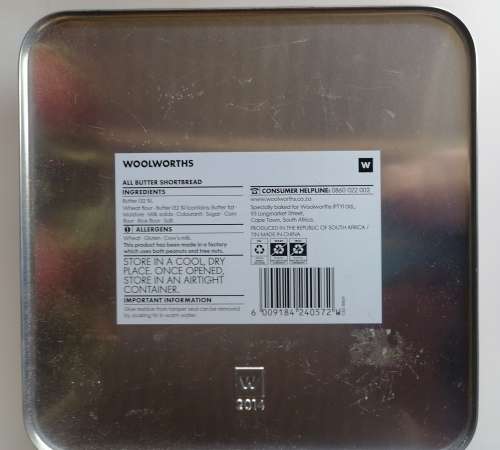 Woolworths shortbread tin