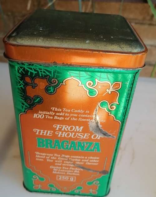 Vintage and rare Braganza tea bags tin