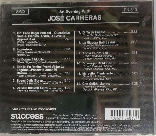 An evening with Jose Carreras cd