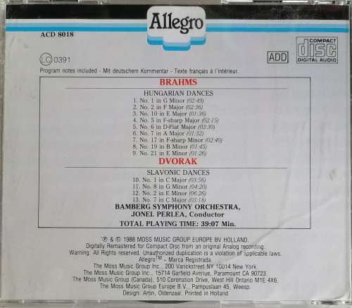 Brahms/Dvorak cd