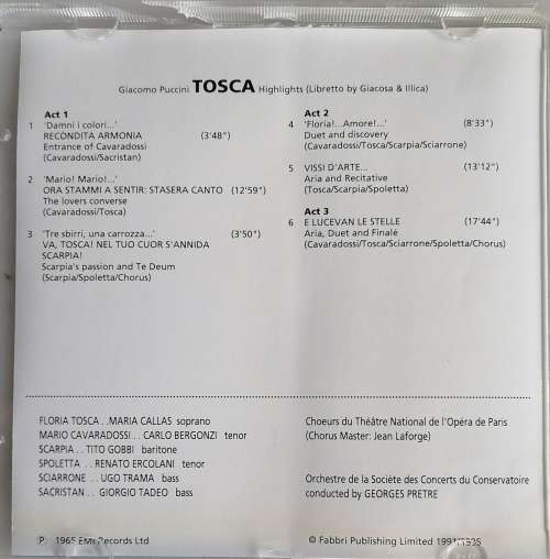 Discovering opera: Tosca cd