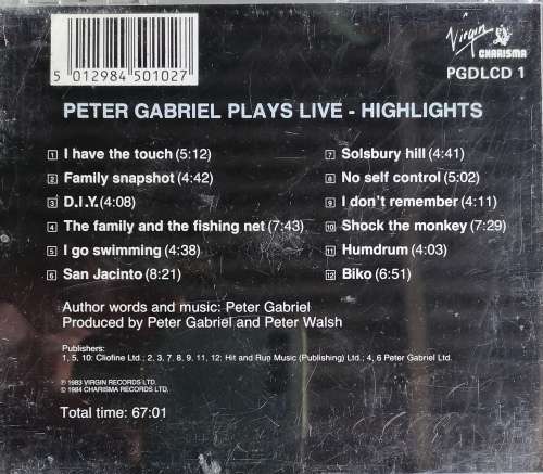 Peter Gabriel: Plays live highlights cd