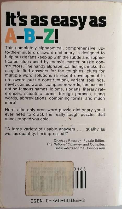 The new comprehensive A-Z crossword dictionary
