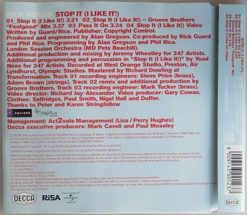 Rick Guard - Stop it (I like it) cd