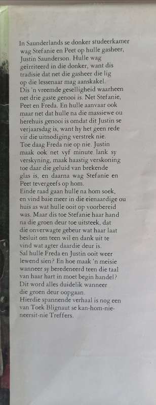 Agter die groen deur deur Toek Blignaut