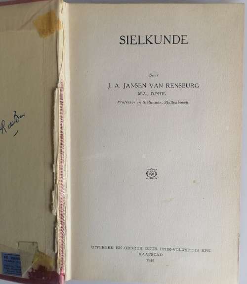 Sielkunde deur JA Jansen van Rensburg 1946