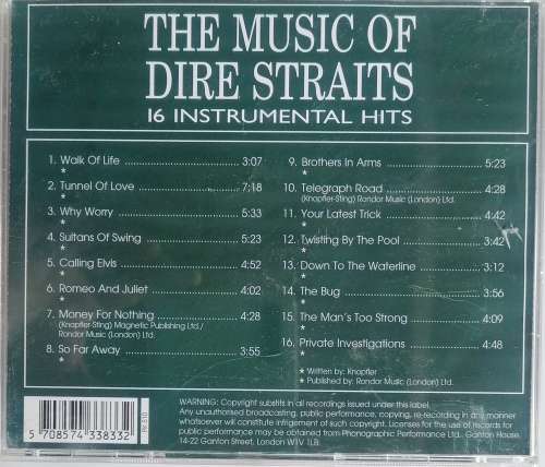 The music of Dire Straits - 16 Instrumental hits cd