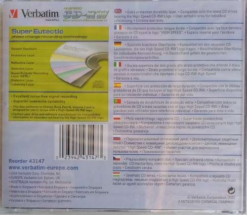 Verbatim cd-rw *sealed*