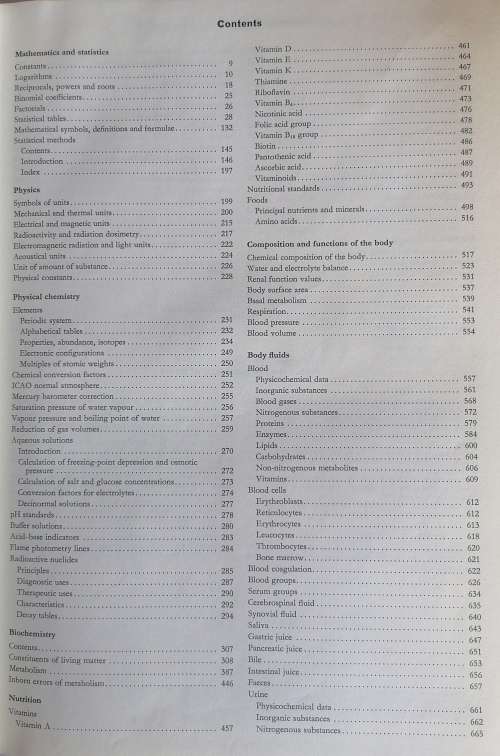 Scientific tables