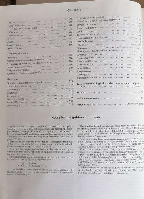 Scientific tables