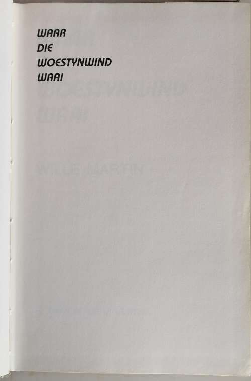Waar die woestynwind waai deur Wille Martin