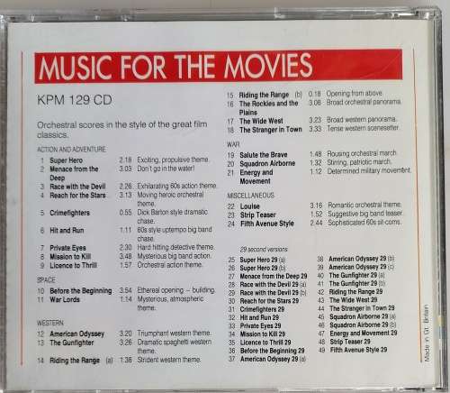Music for the movies cd