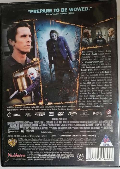 The dark knight dvd